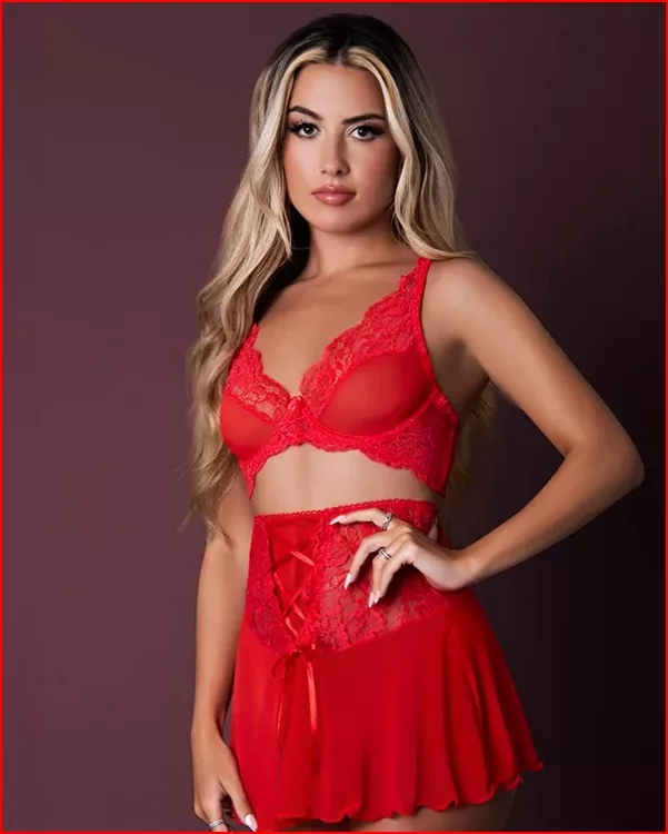 Sugar High Bralette, Cincher Skirt & Thong Set