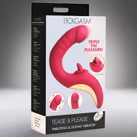 Tease and Please Thrusting and Licking Vibrator
