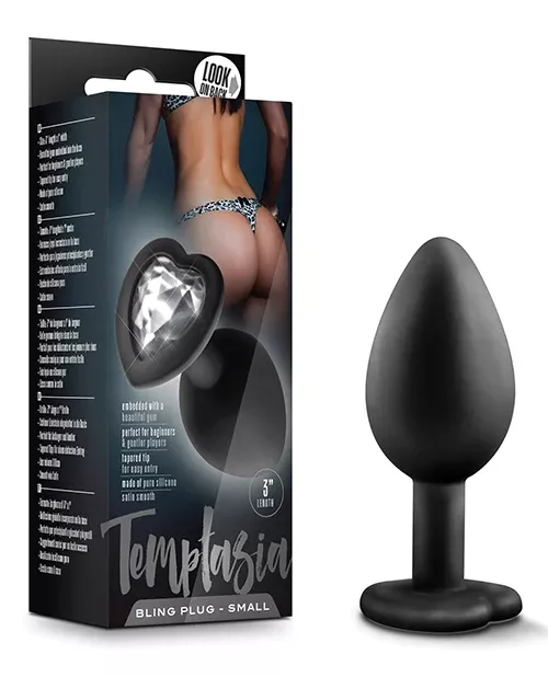 Temptasia Bling Plug with Gem Small - Black