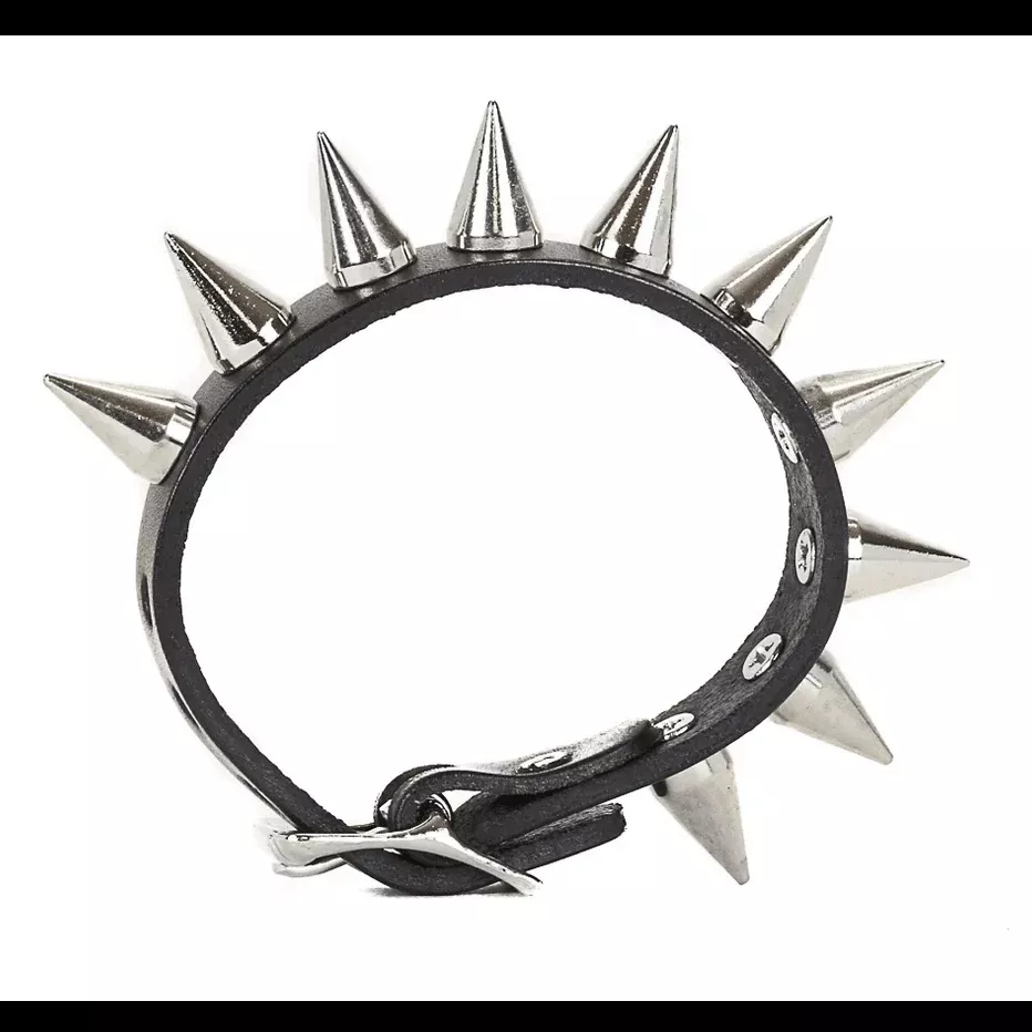 Thrash Spiked Black Leather Bracelet