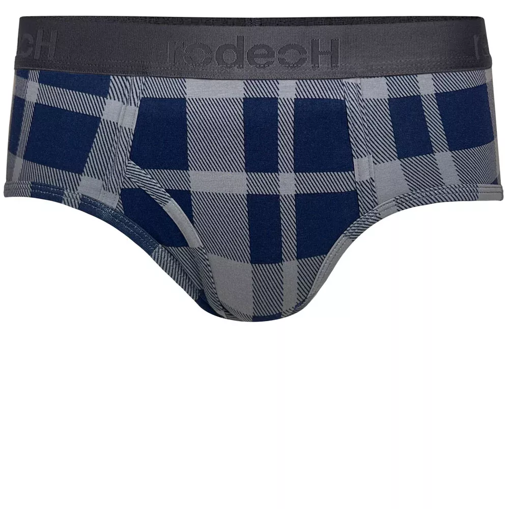 Top Loading Brief Packer Underwear - Blue Gray Plaid