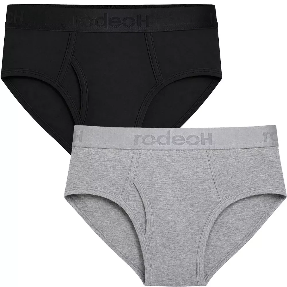 Top Loading Brief Packing Underwear 2 Pack - Light Gray & Black - Multipack