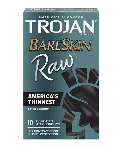 Trojan Bareskin Raw Condoms - 10pk