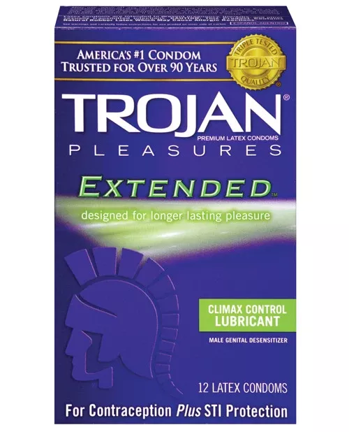 Trojan Extended Pleasure Condoms - 12 pack