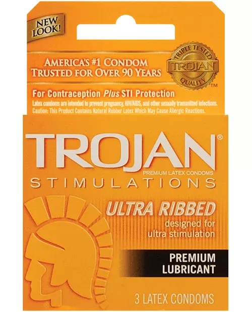 Trojan Ultra Ribbed Condoms - 3 pack