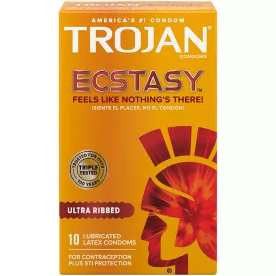 Trojan Ultra Ribbed Ecstasy 10pk