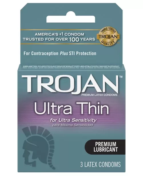 Trojan Ultra Thin Lubricated Condoms - 3 pack