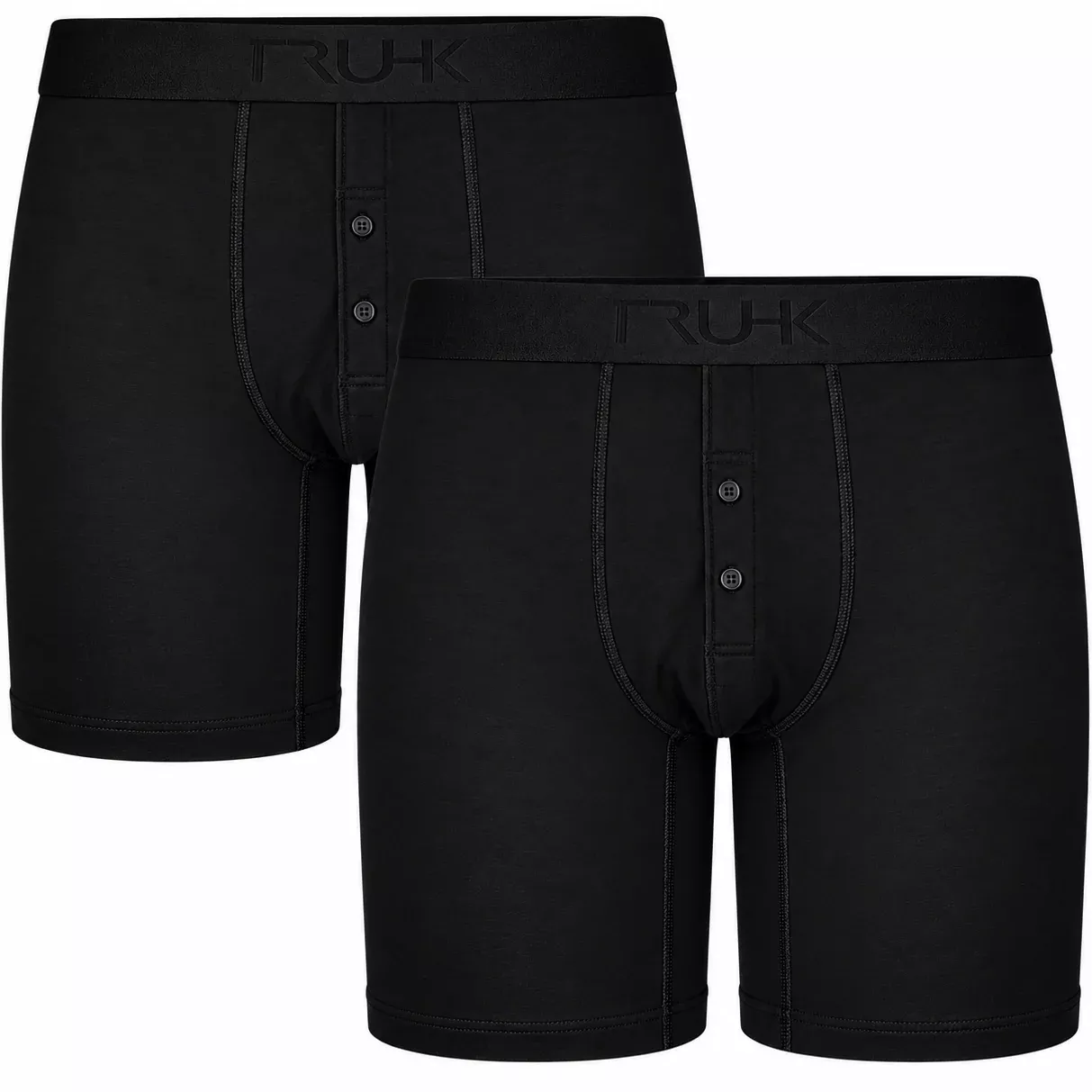 TRUHK Button Fly Boxer STP/Packing Underwear 2 Pack - Black - Multipack
