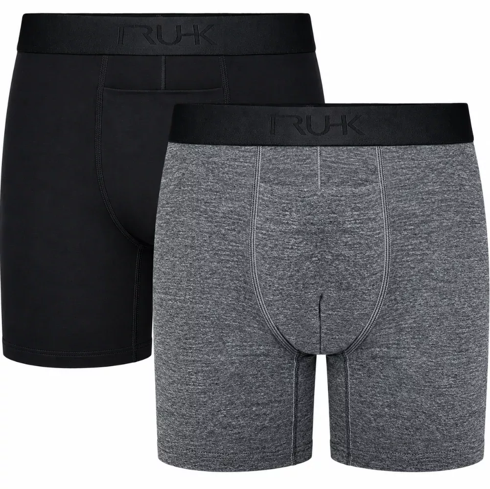 TRUHK High Rise Boxer Packing Underwear 2 Pack - Black & Gray - Multipack