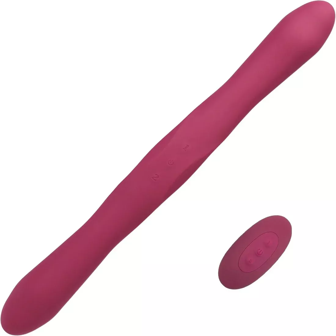 Tryst Duet - Rechargeable Double Ended Silicone Vibrator with Remote Control - Berry