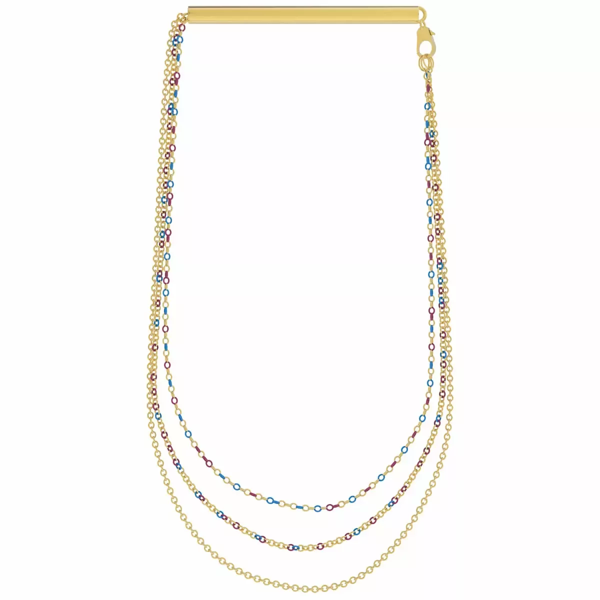 Twiggy Gold Multi-Color Whip Necklace