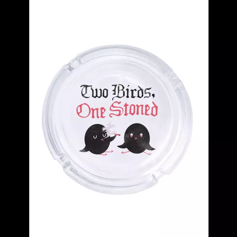 Two Birds One Stoned Glass Ashtray