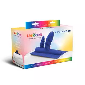 The Unicorn Two-Nicorn Textured Double Penetration Silicone Attachment