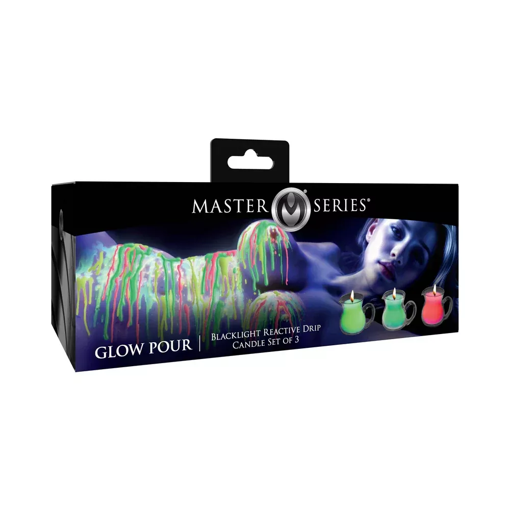 UV Blacklight Reactive Drip Candle 3-Piece Set
