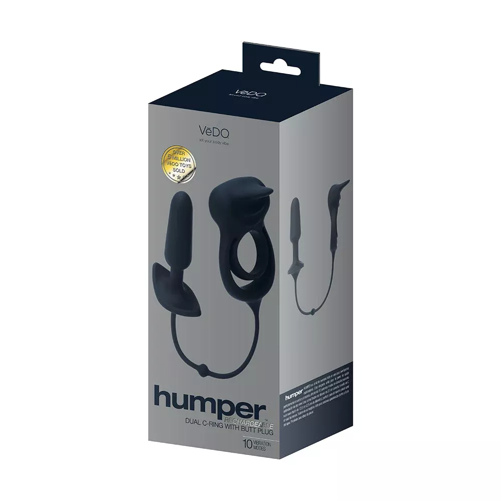 VeDO Humper Rechargeable Dual C-Ring with Anal Plug Black