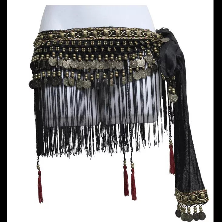 Velvet Coin Fringe Scarf
