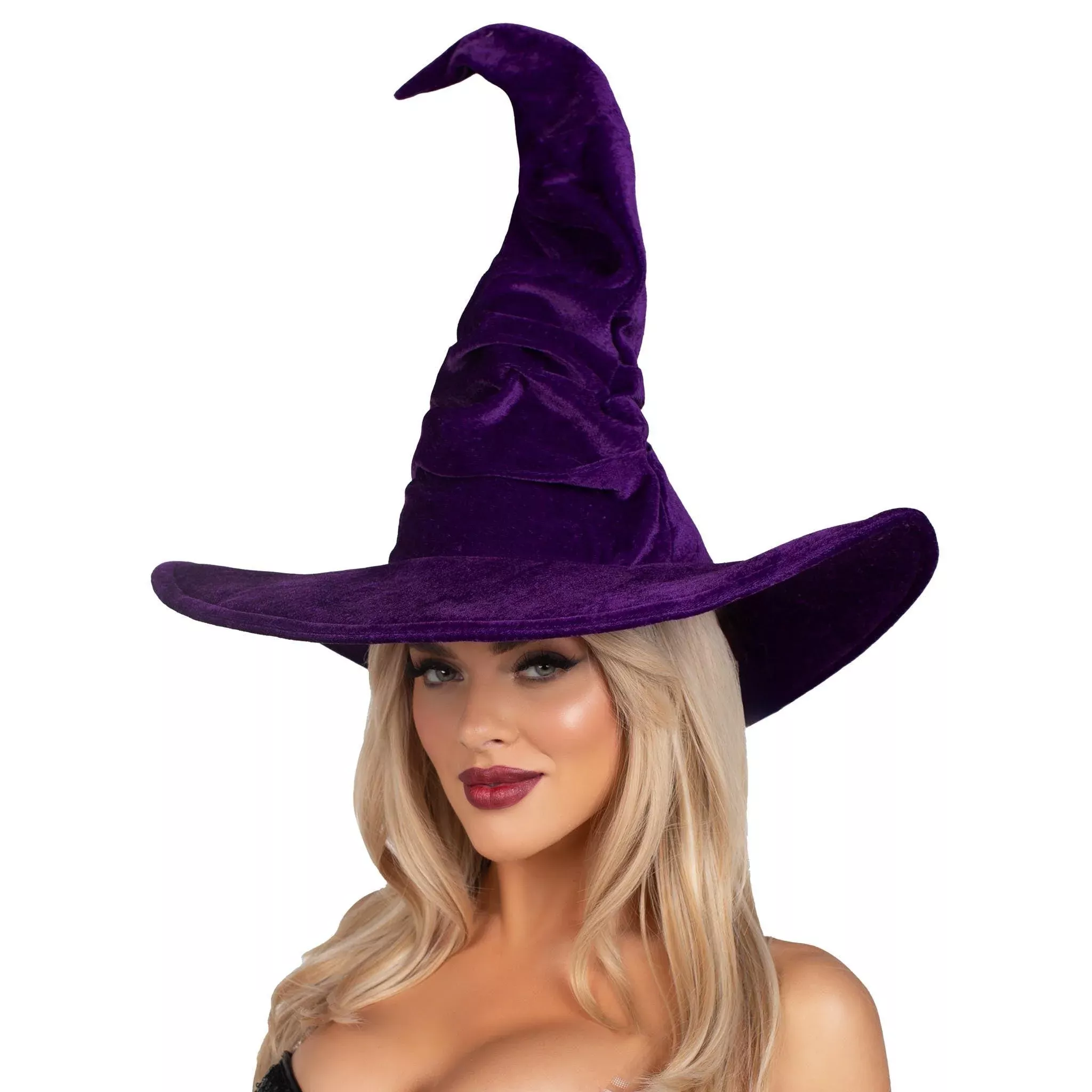Velvet Ruched Witch Hat