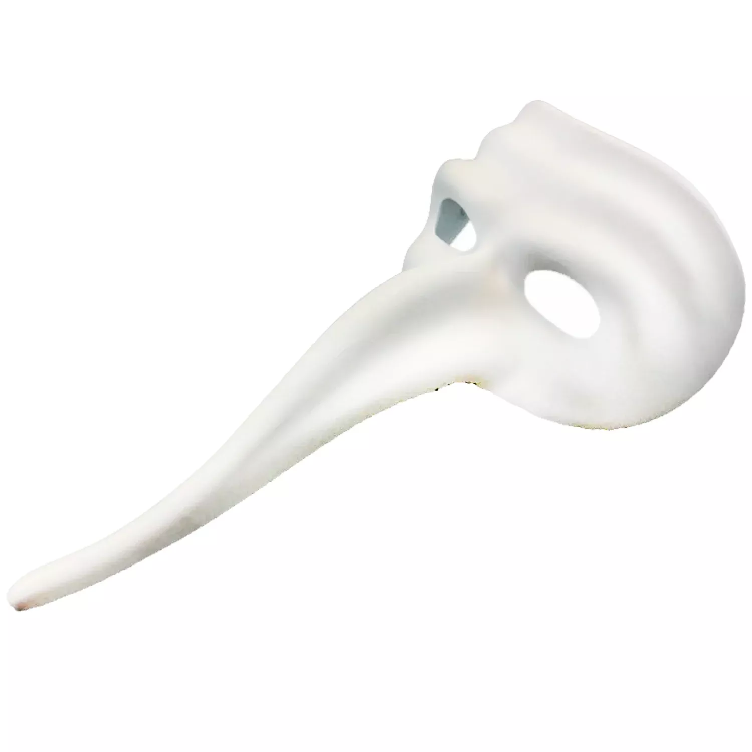 Venetian Long Curved Nose Mask White