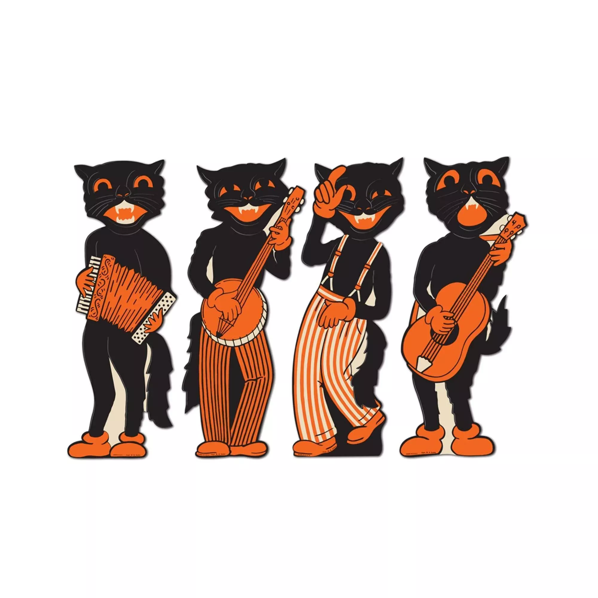 Vintage Halloween Scat Cat Band Cutouts