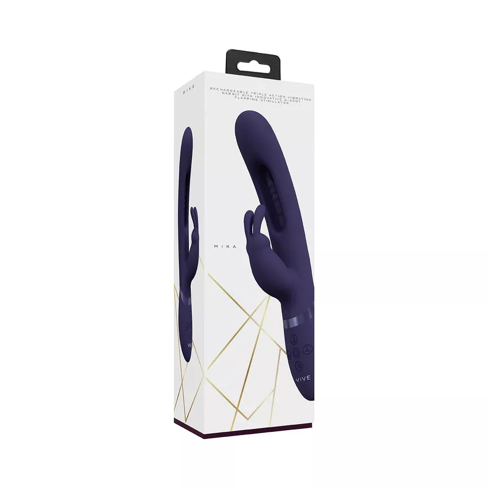 VIVE Mika Rechargeable Triple Motor Vibrating Rabbit With G-Spot Flapping Stimulator