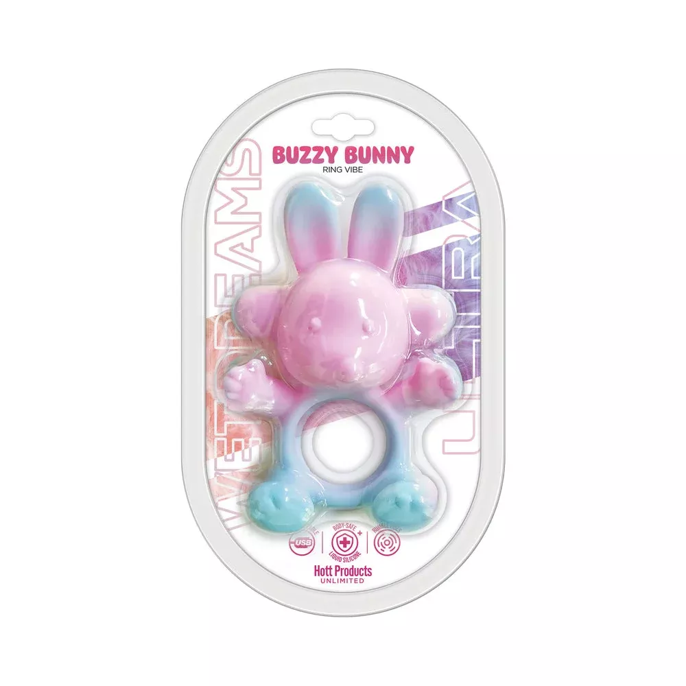 Wet Dreams Ultra Buzzy Bunny Liquid Silicone Ring Vibe