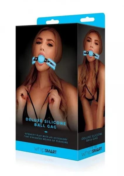 Whipsmart Gitd Deluxe Glow In The Dark Ball Gag - Comfortable Silicone Bondage Accessory