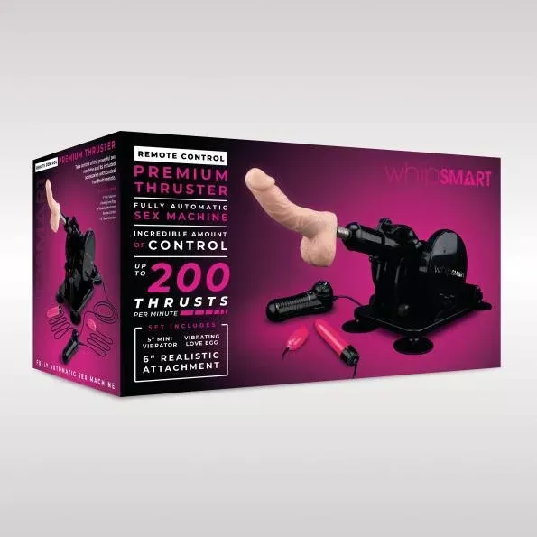 Whipsmart Remote Control Thruster Sex Machine | 200 Thrusts Per Minute, 7.8" Extension Rod & 5" Vibrator