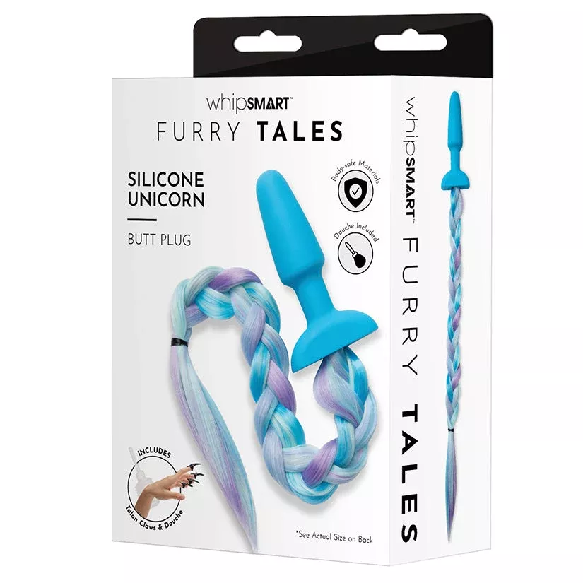 Whipsmart Silicone Plug With 3.5 Inch Insertable Length & Multicolored Unicorn Tail