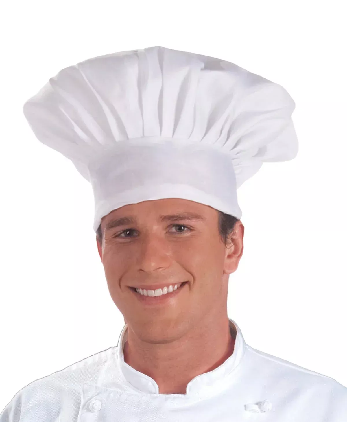 White Cloth Adult Costume Chef Hat