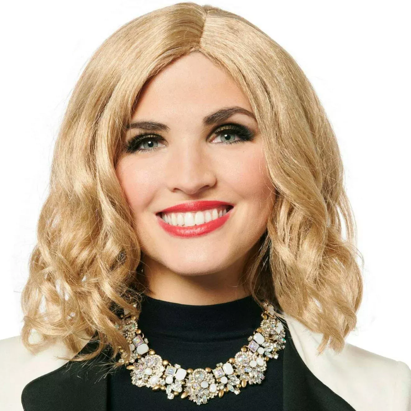 White Iridescent Jeweled Regency Cluster Collar Necklace