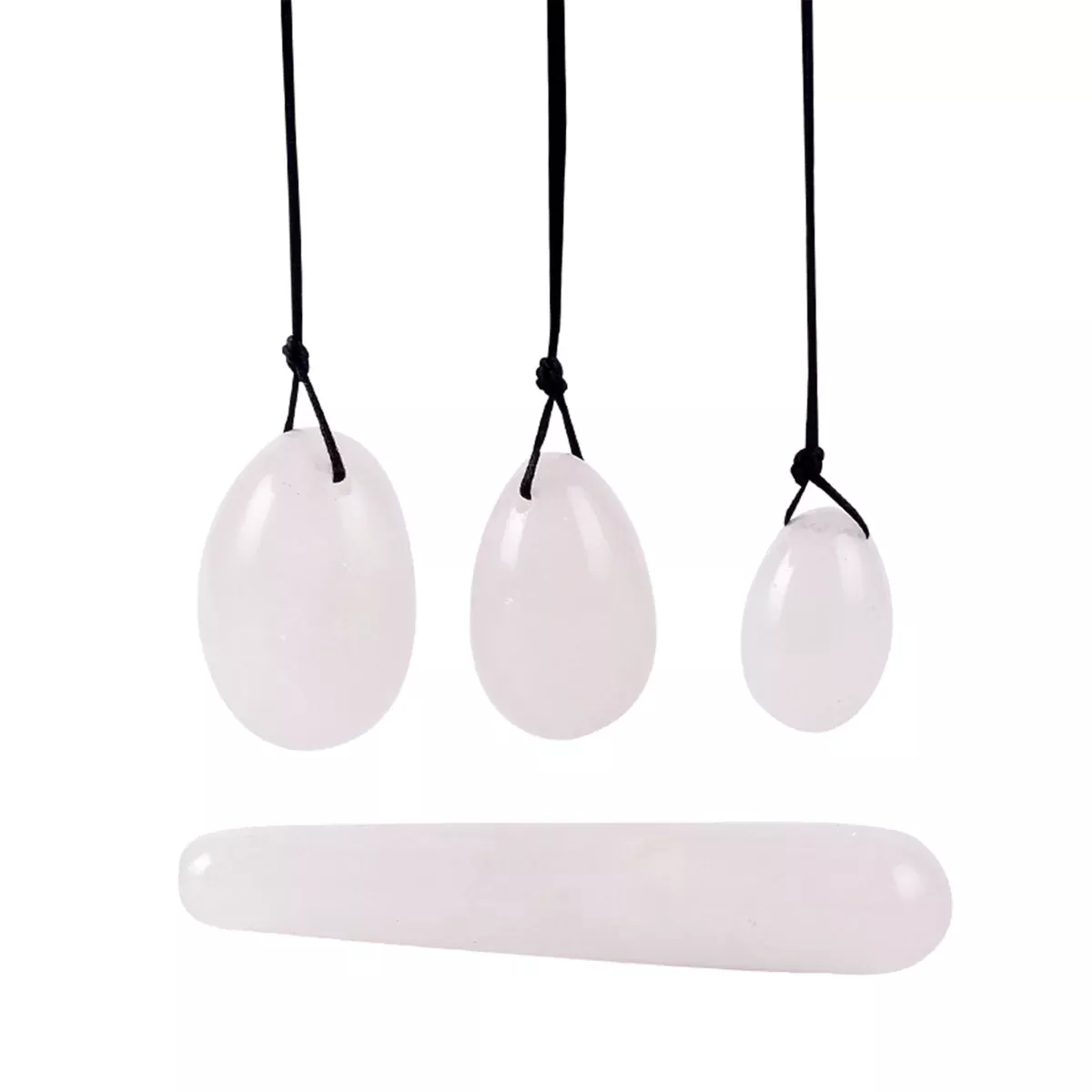 White Quartz Yoni Eggs & Dildo Set