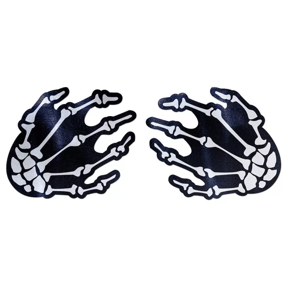 White Skeleton Hands Pasties by Pastease