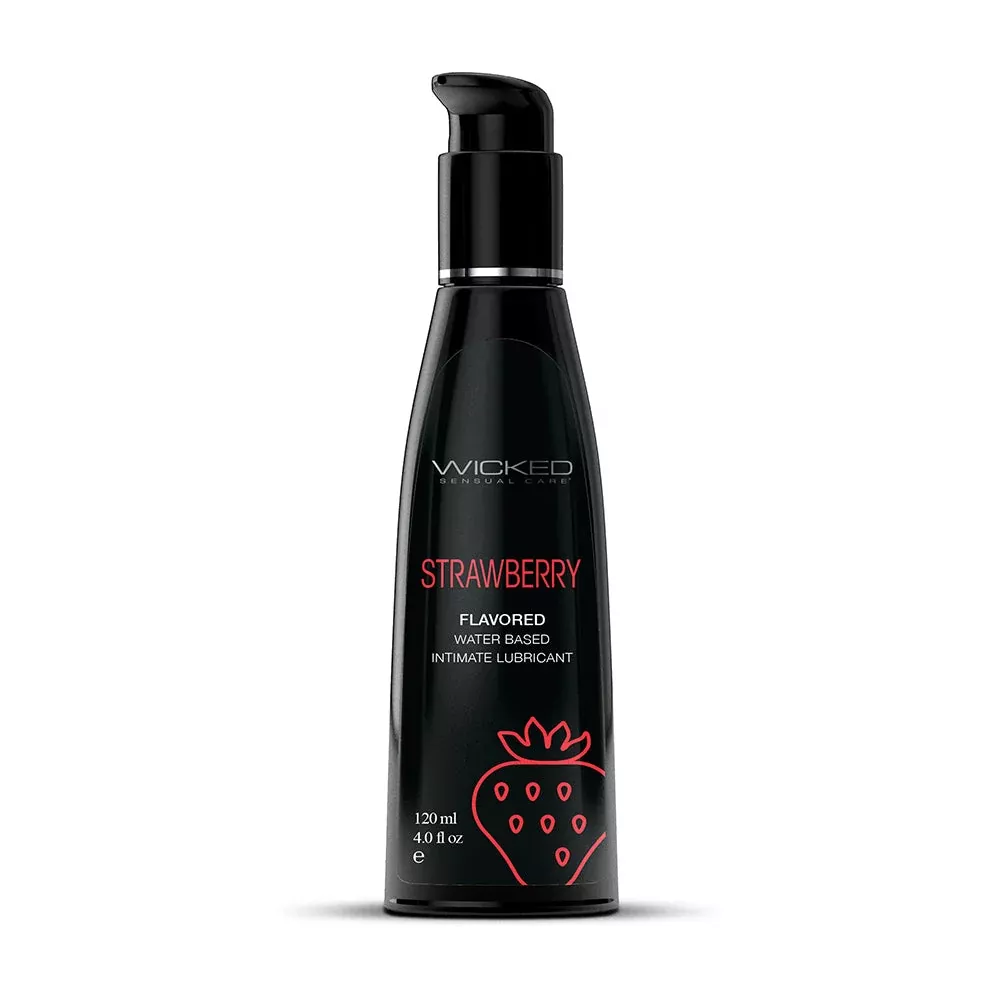 Wicked Aqua Strawberry Water-Based Lubricant - 4 oz