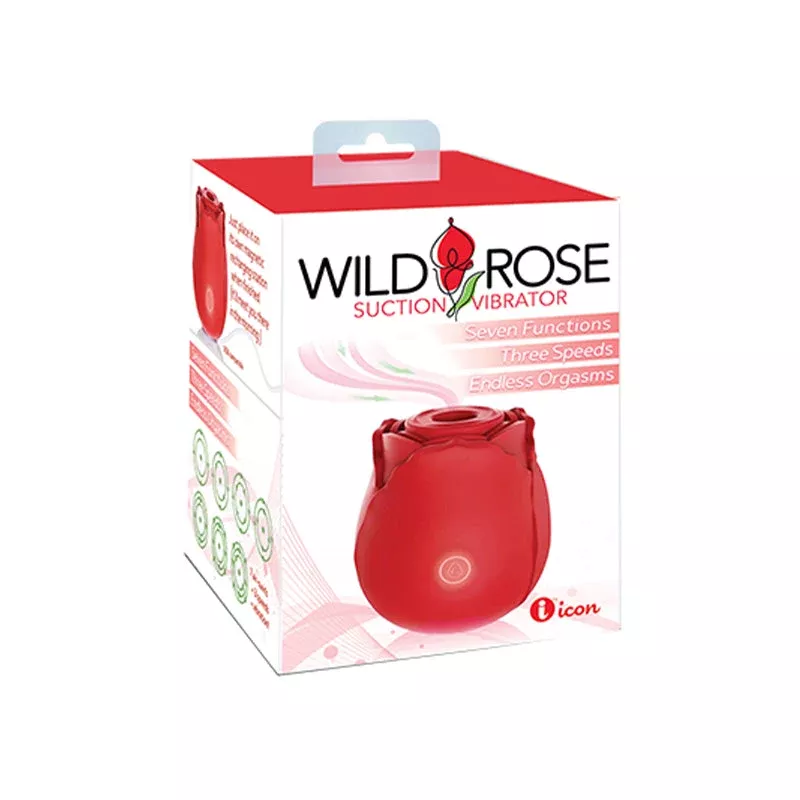 Wild Rose Suction Vibrator - 7 Powerful Functions, Rechargeable Silicone, Air-Suction Technology