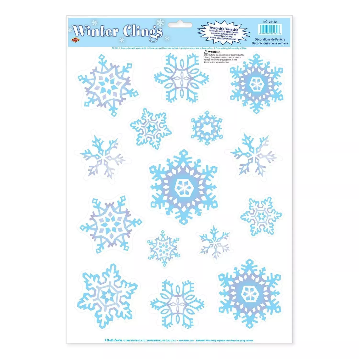 Winter Snowflakes Holiday Window Clings