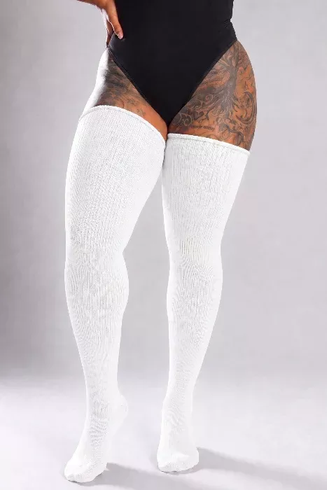 Winter Whisper Thigh High Socks