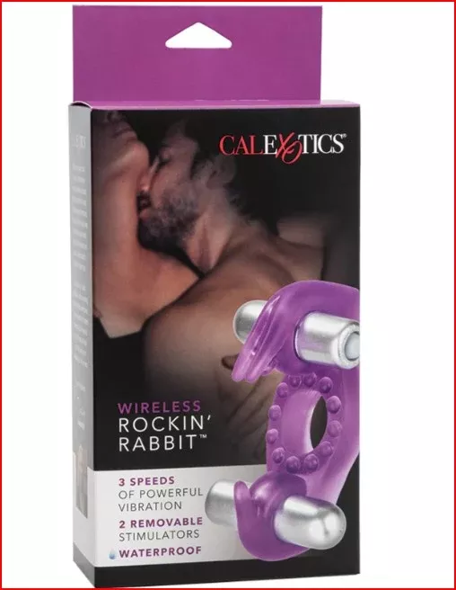 Wireless Rockin' Rabbit Couples Enhancer with 2 Vibrating Bullets - 3-Speed Delight in Purple