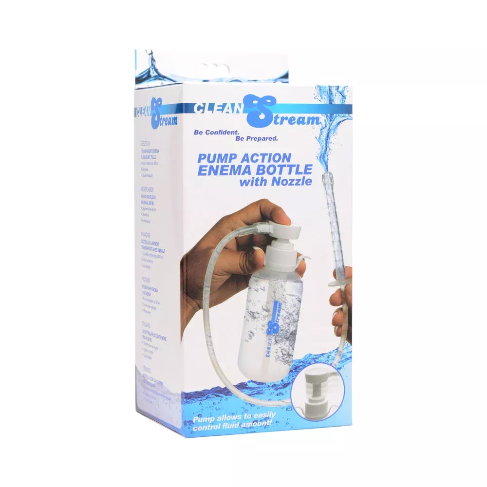 XR Brands CleanStream Pump Action Enema Bottle with Nozzle