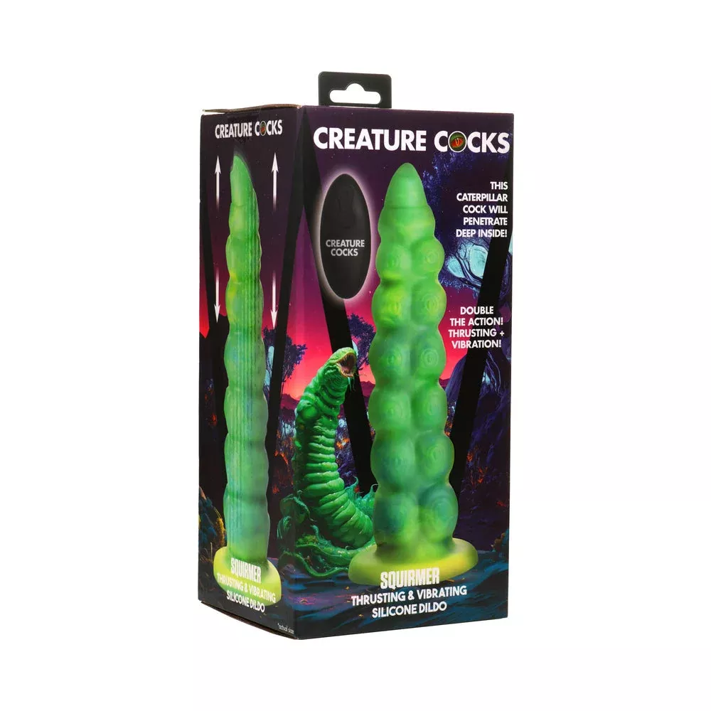 XR Brands Creature Cocks Squirmer Thrusting & Vibrating Silicone Dildo