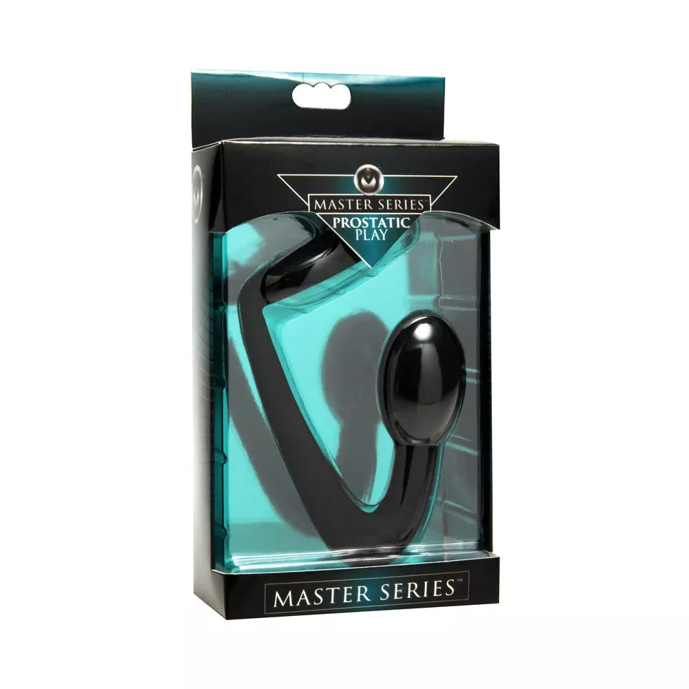 XR Brands Master Series Explorer Silicone Cock Ring and Prostate Plug Black