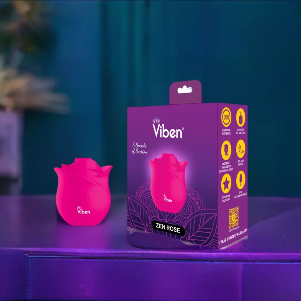 Zen Rose Waterproof Handheld Clitoral & Nipple Stimulator - 10 Functions in Premium Silicone