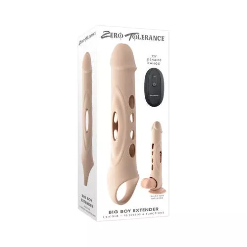 Zero Tolerance 10-Speed Vibrating Penis Extender With Remote Control - Waterproof Silicone C-Ring