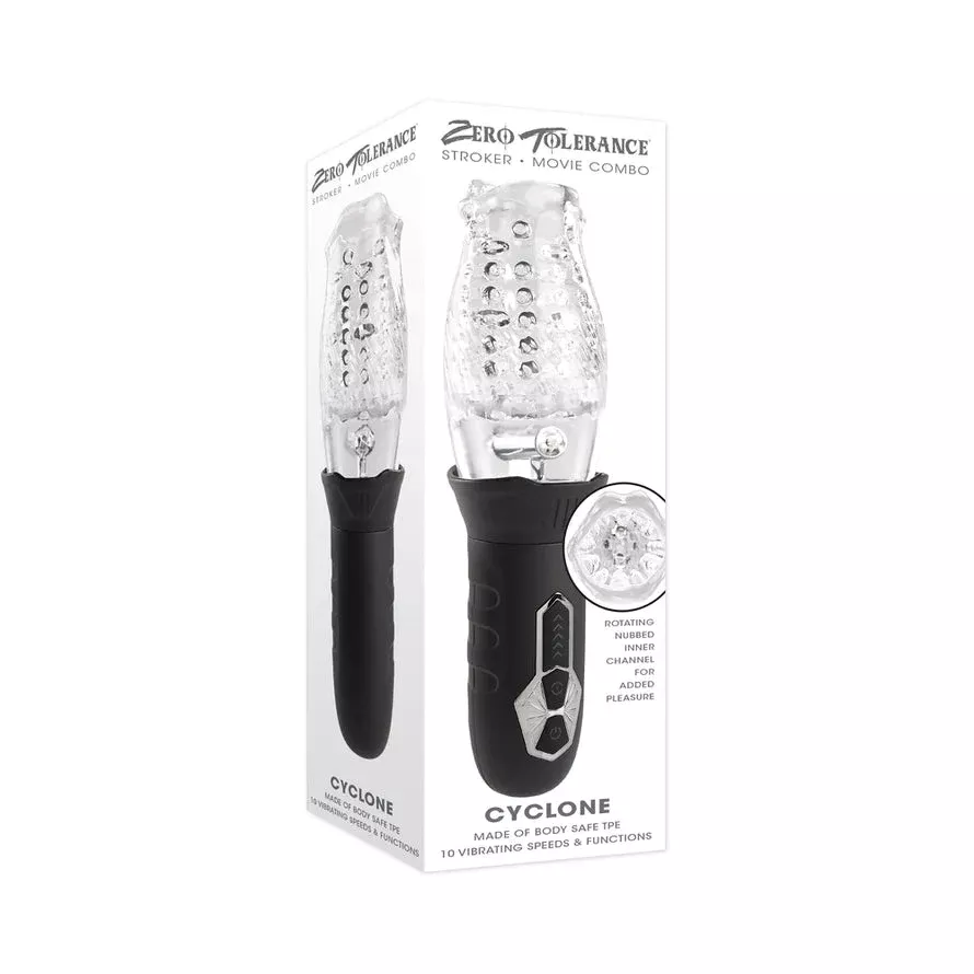 Zero Tolerance Cyclone Rechargeable Handheld Stroker - 10 Vibrating Patterns, 5 Spinning Speeds, Waterproof