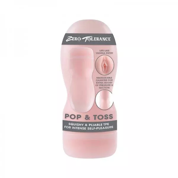 Zero Tolerance Pop & Toss Stroker - Waterproof, Realistic Design, Textured Inner Channel, Easy-Clean