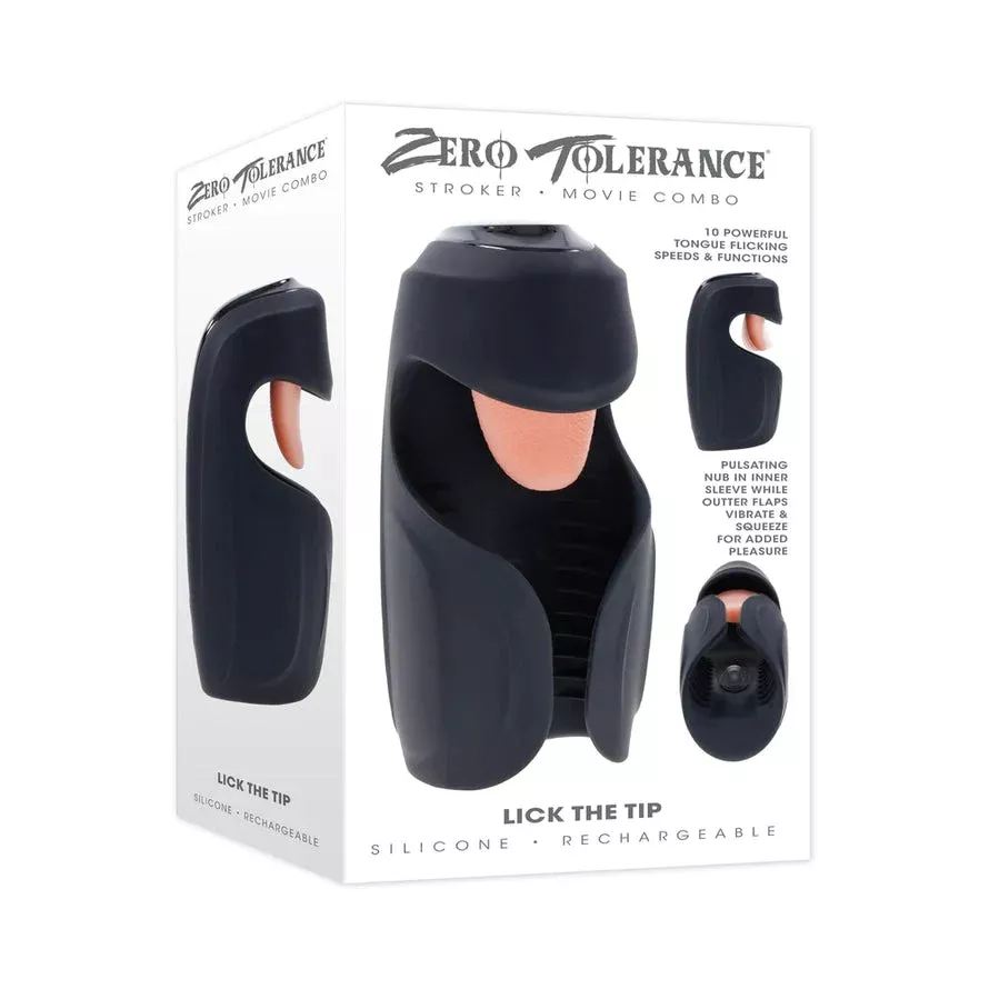 Zero Tolerance Rechargeable Vibrating Stroker - 10 Speeds, Waterproof, Silicone, Tongue-Flicking Action