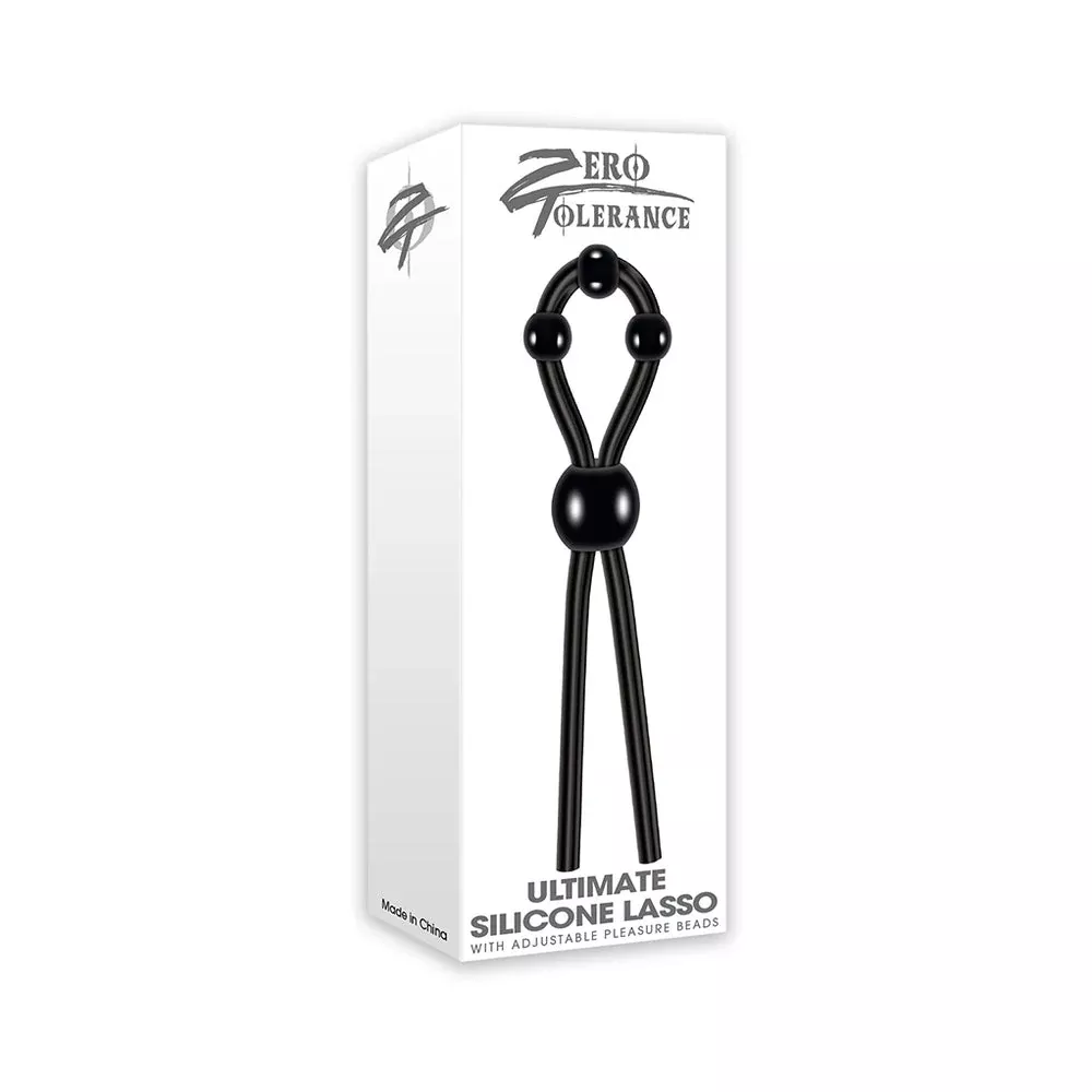 Zero Tolerance Ultimate Silicone Lasso Adjustable Vibrating Cock Ring - Black