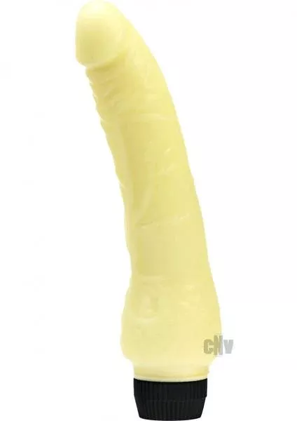 Zeus 8" Glow In The Dark Realistic Vibrator With Curved Shaft & Multi-Speed Controller