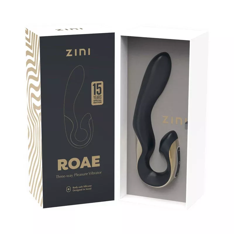 Zini Roae SE Dual-Pleasure Vibrator - Black/Gold